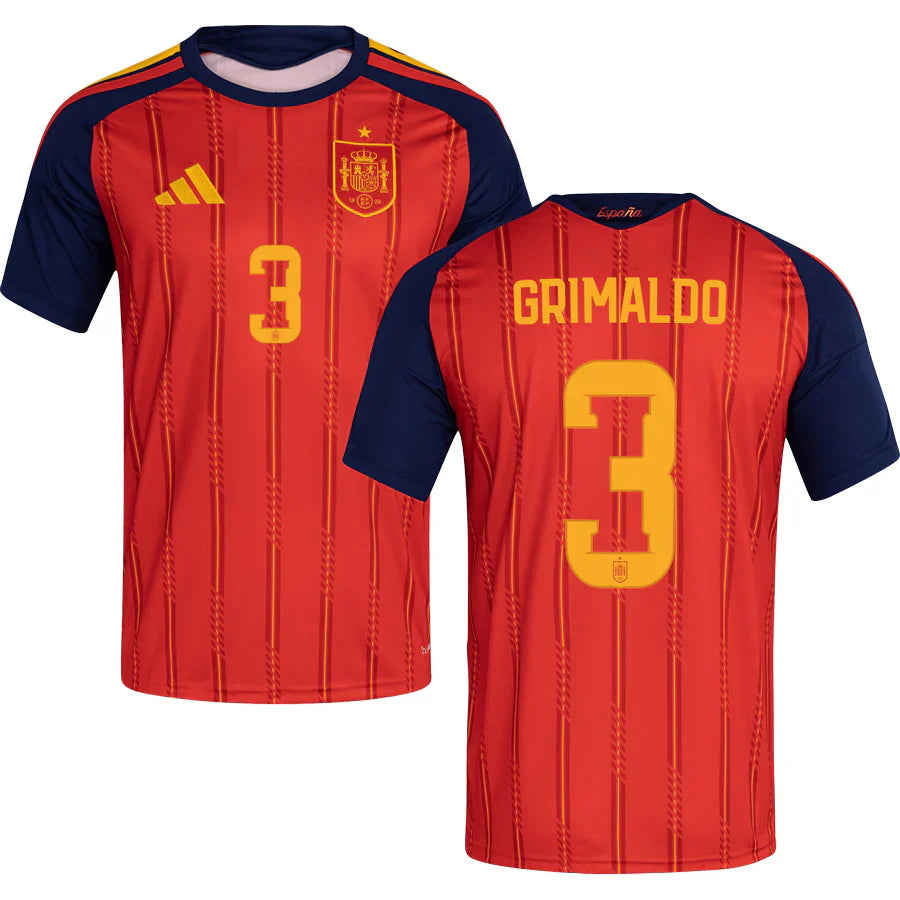 Men’s #3 Grimaldo 2026 World Cup Spain Jersey