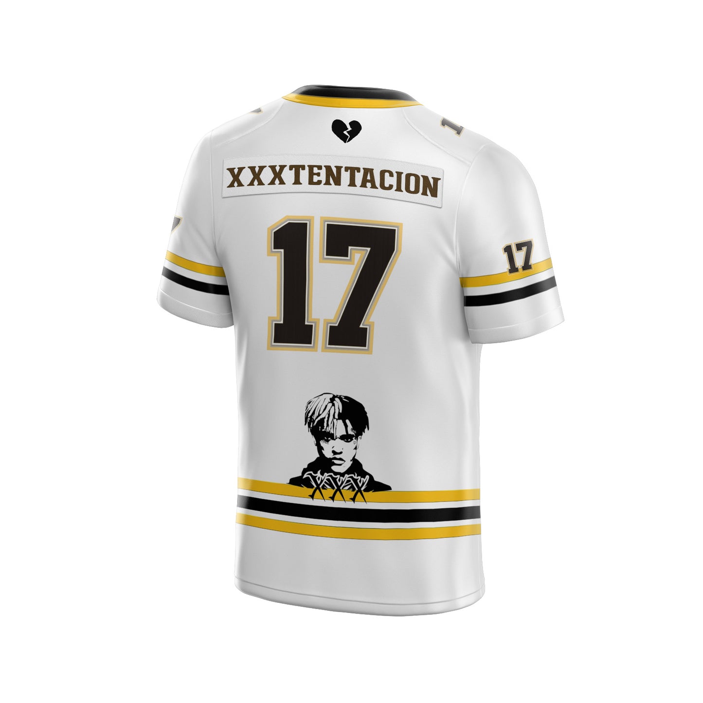 Back view of custom embroidered jersey