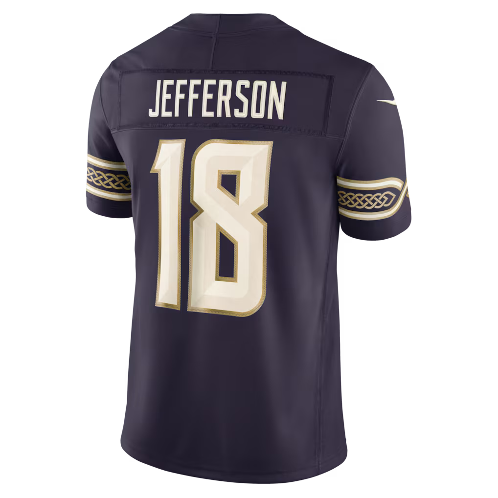 Back view of Justin Jefferson Minnesota Vikings 2026 Rivalries Jersey