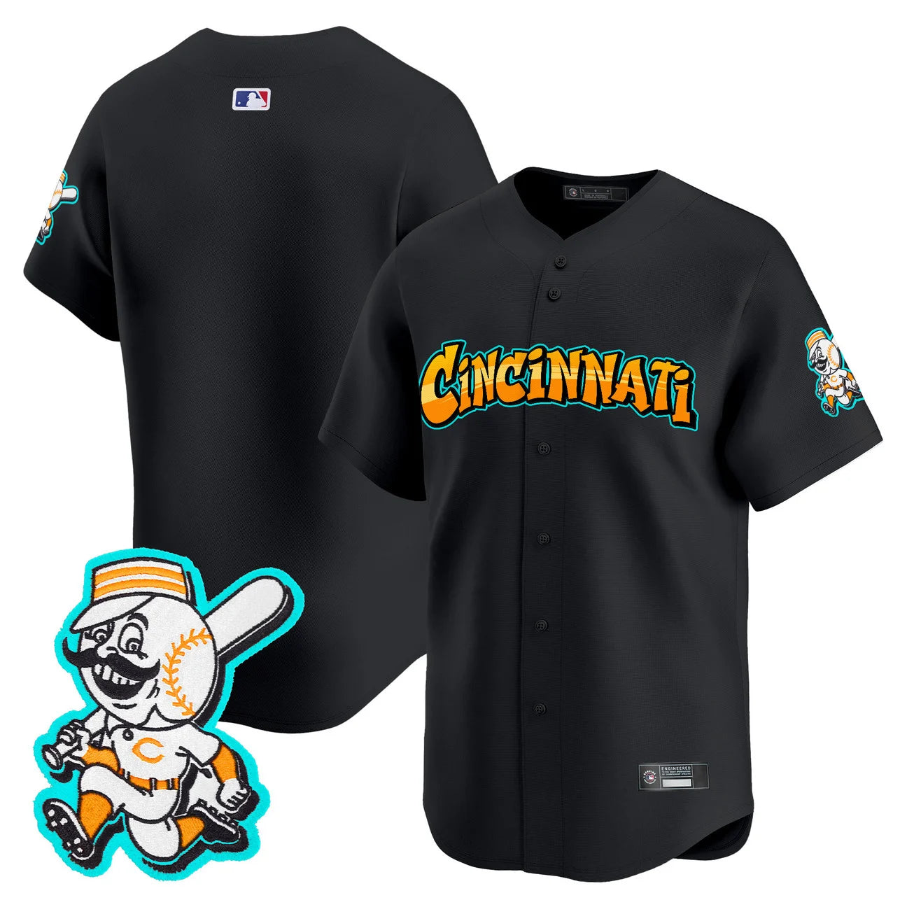 Cincinnati Reds 'Graffiti Queen City Edition' Vapor Premier Limited Jersey - All Stitched - Black