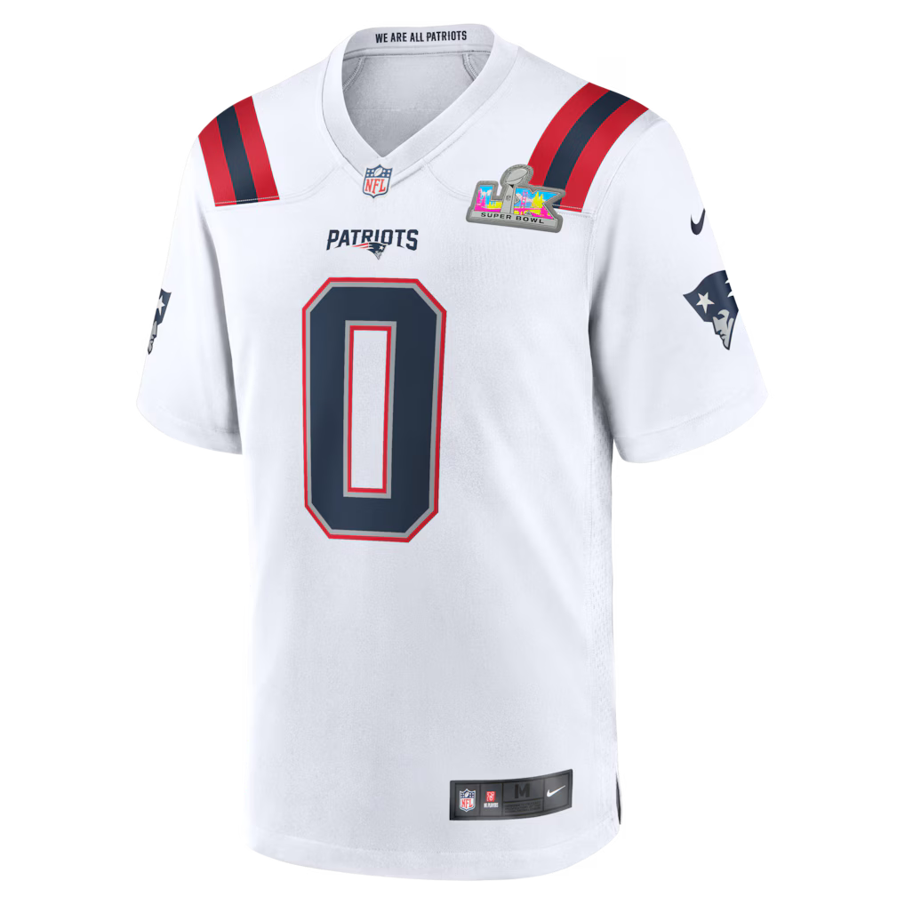 New England Patriots Road Game Super Bowl LX Patch Jersey - White