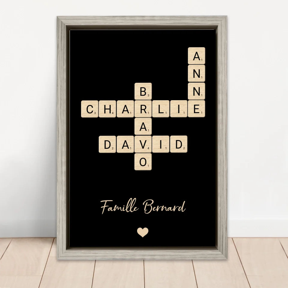 Personalized canvas “Family crosswords”