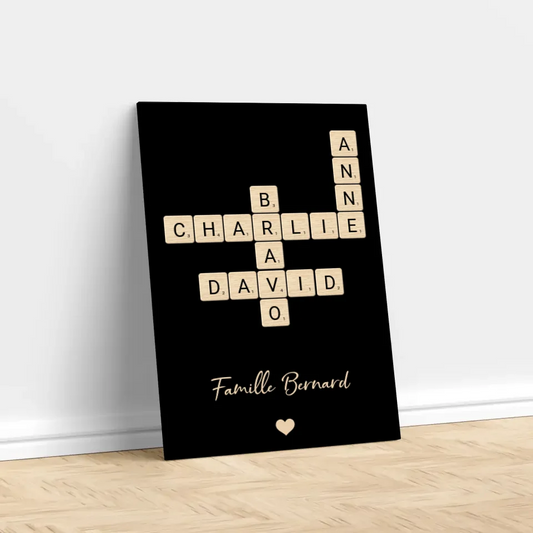 Personalized canvas “Family crosswords”