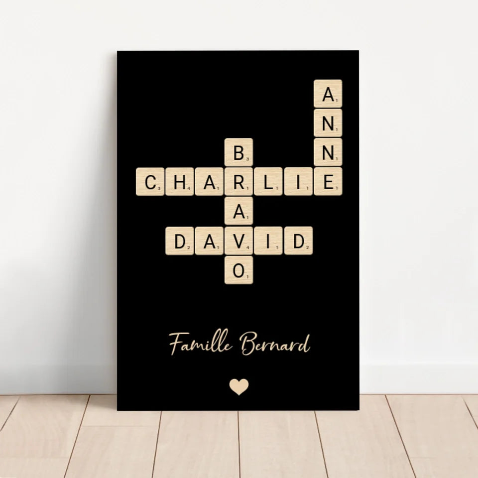 Personalized canvas “Family crosswords”