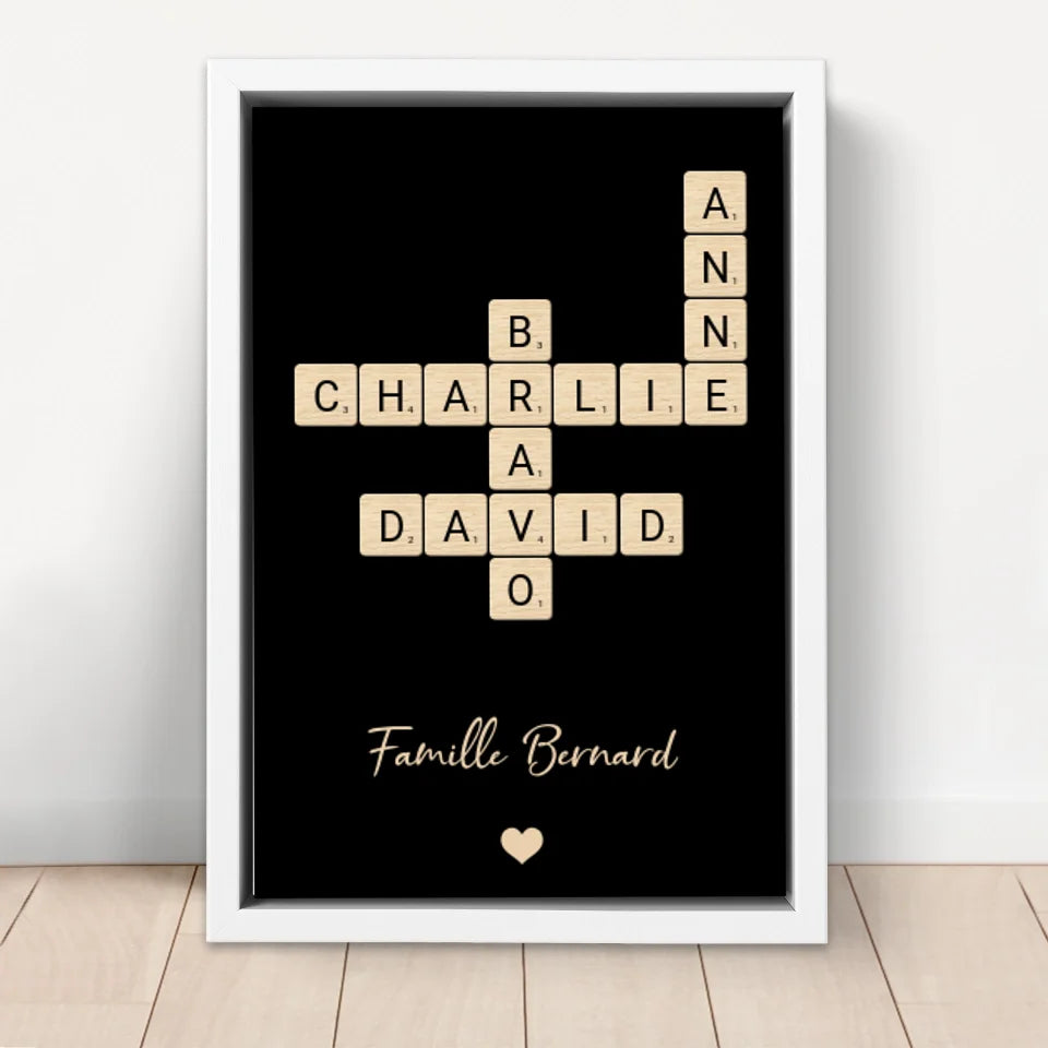 Personalized canvas “Family crosswords”