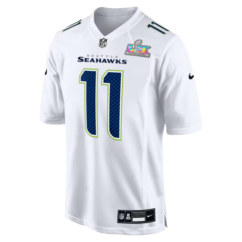 Jaxon Smith-Njigba White Seattle Seahawks Super Bowl LX Patch Tundra Fashion Game Jersey