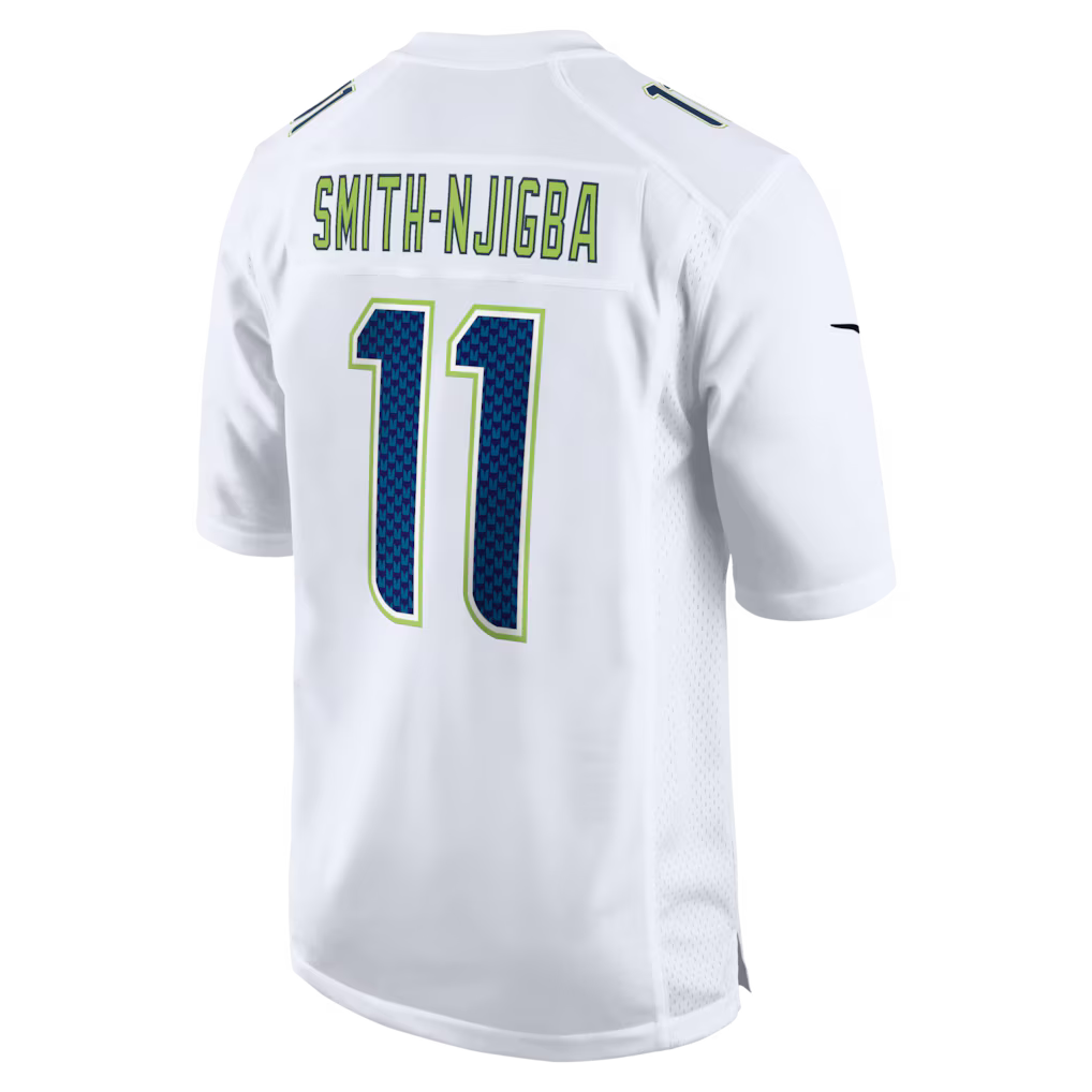Jaxon Smith-Njigba White Seattle Seahawks Super Bowl LX Patch Tundra Fashion Game Jersey