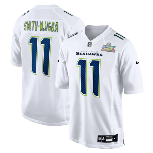 Jaxon Smith-Njigba White Seattle Seahawks Super Bowl LX Patch Tundra Fashion Game Jersey