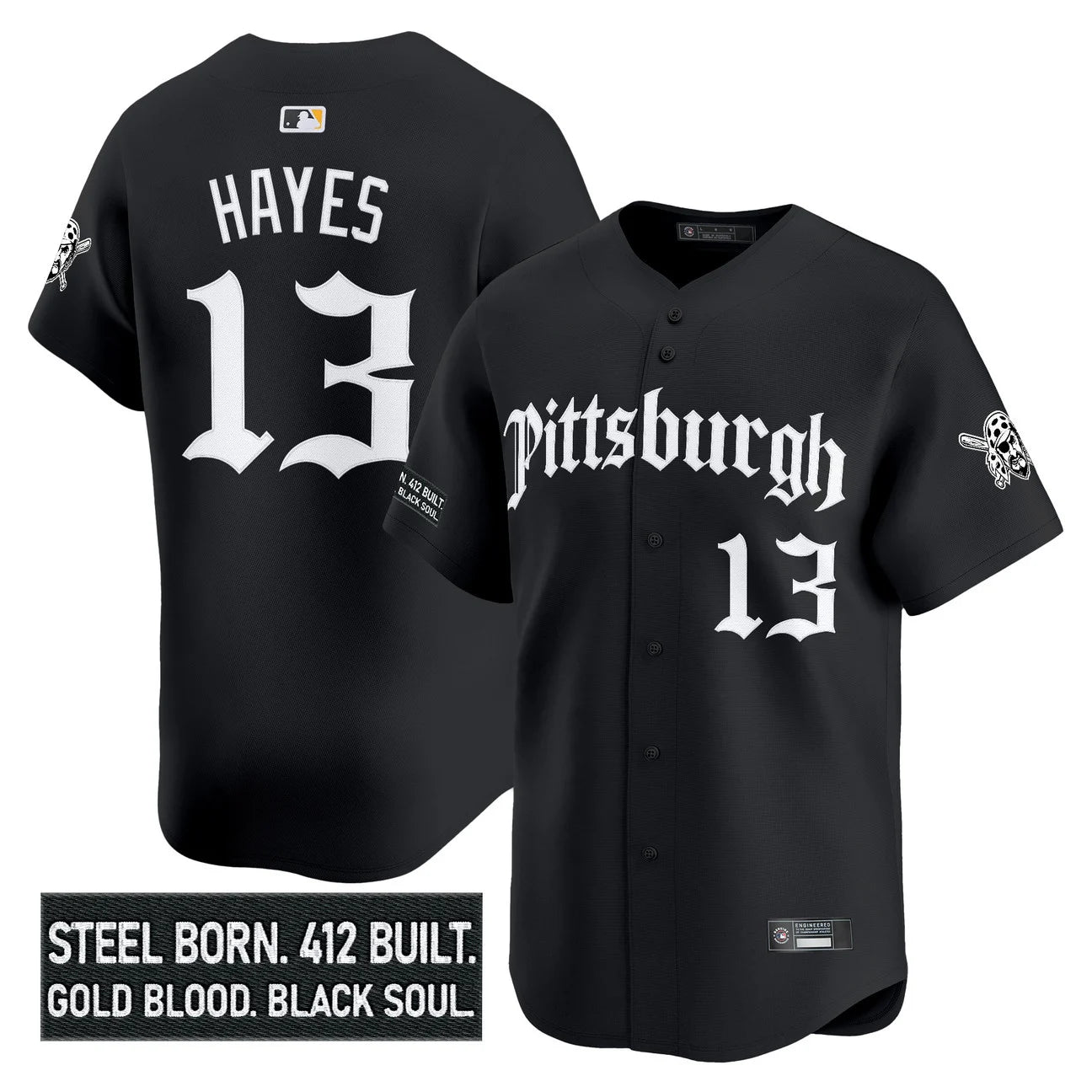 Men's Pittsburgh Pirates 'Gothic Steel City Edition' Vapor Premier Limited Jersey - All Stitched