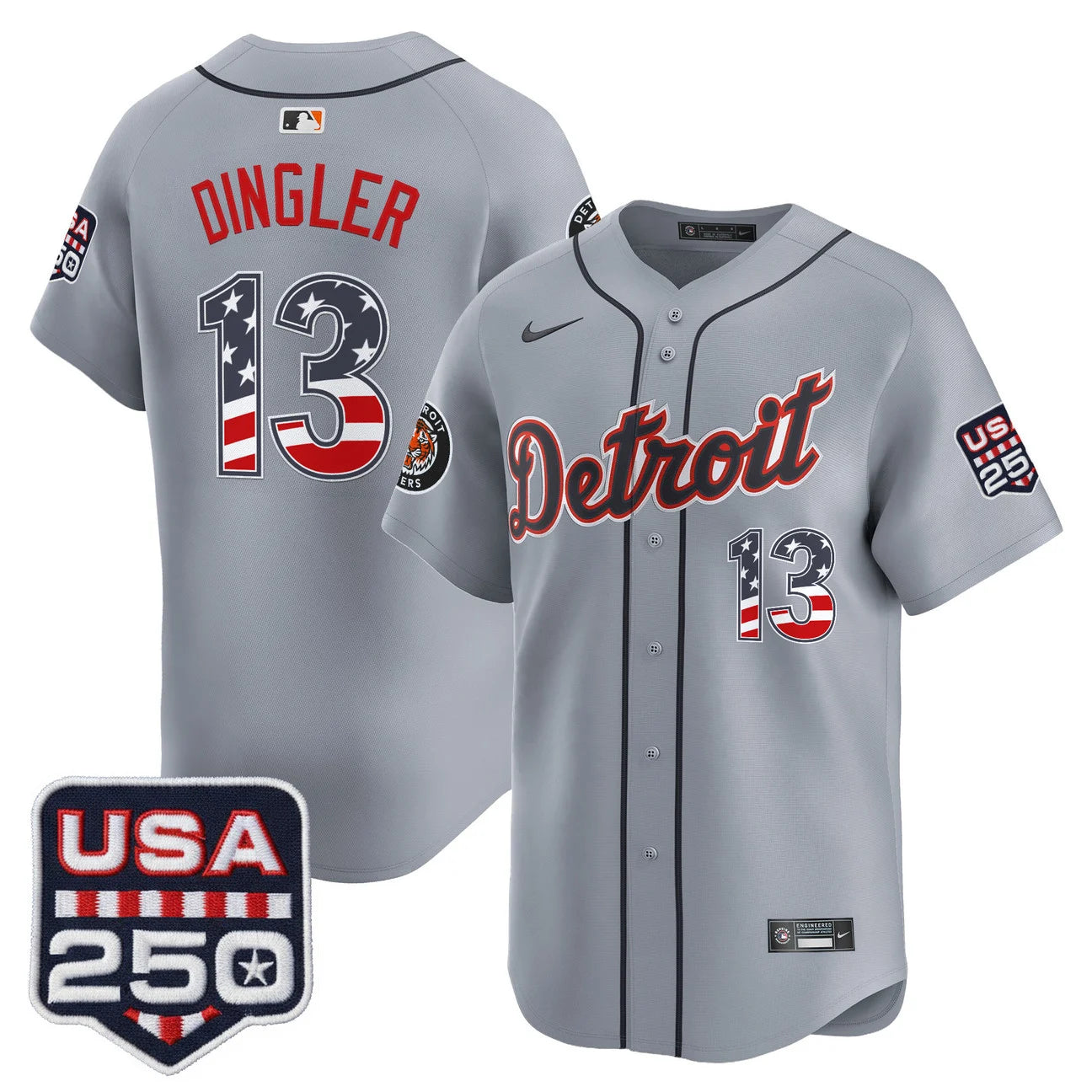 Men's Detroit Tigers USA 250 Fourth of July Vapor Premier Limited Jersey - All Stitched