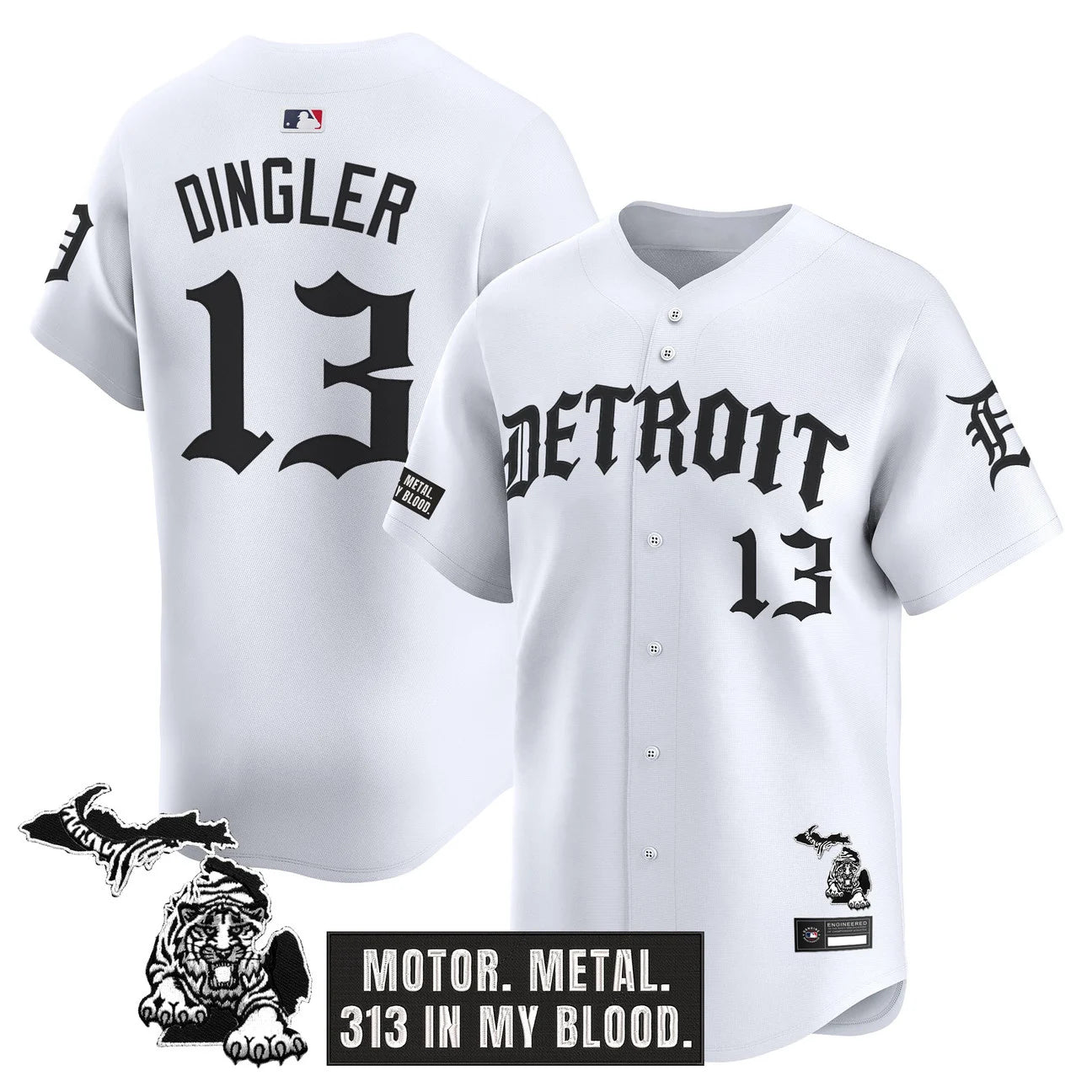 Detroit Tigers 'Old English Edition' Vapor Premier Limited Jersey - All Stitched - White