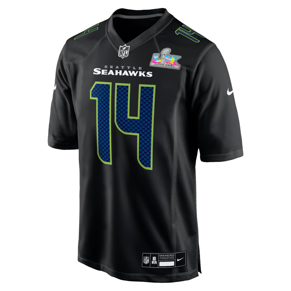 Seattle Seahawks Super Bowl LX Patch Carbon Fashion Game Jersey