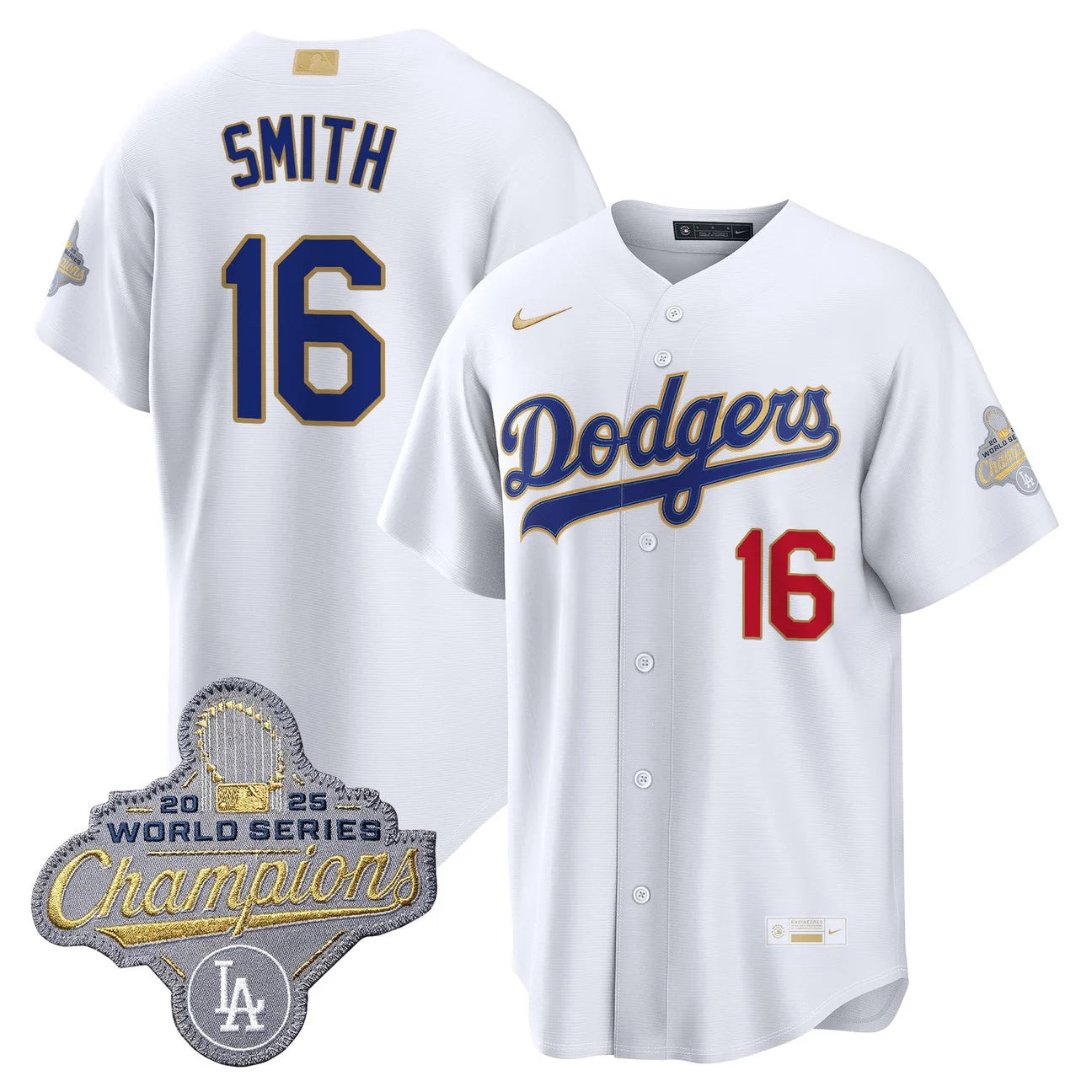 Los Angeles Dodgers "Gold Collection" Premier Limited Jersey - All Stitched -White