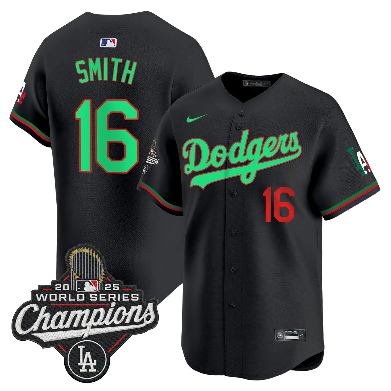 Men's Dodgers Mexico 2025 World Series Champions Vapor Premier Limited Jersey V2 - All Stitched