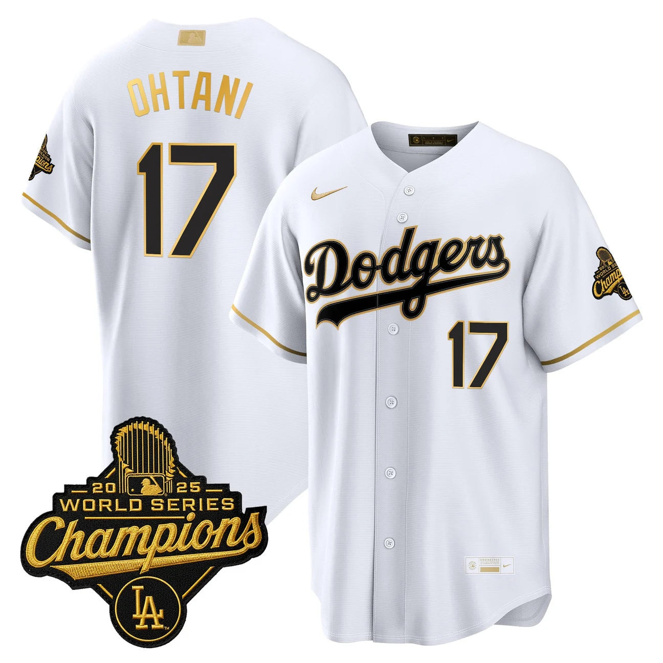Los Angeles Dodgers "Gold Collection" Premier Limited Jersey - All Stitched - White Gold
