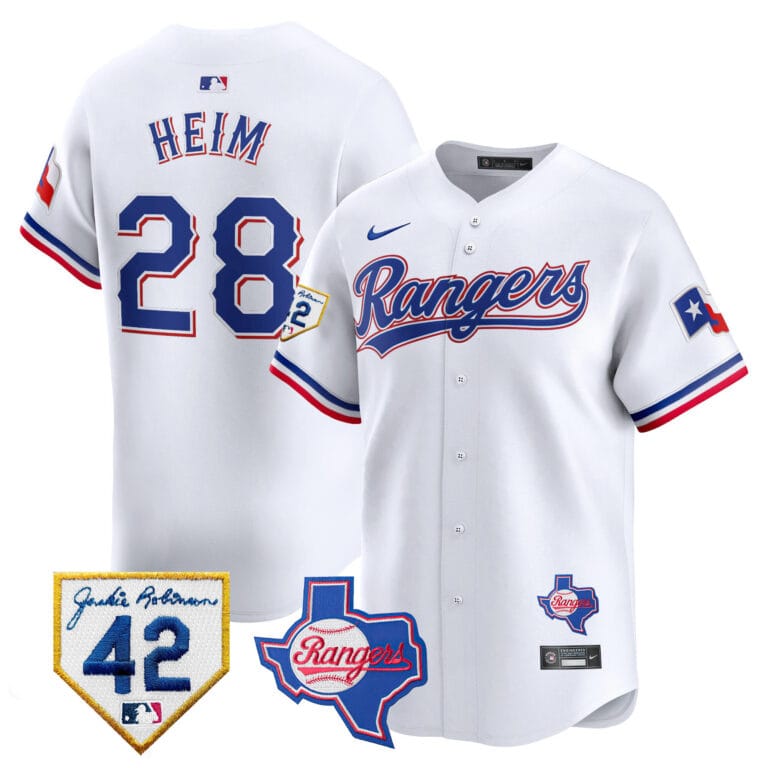 Men’s Texas Rangers 2024 Jackie Robinson Patch Vapor Premier Limited Jersey – All Stitched