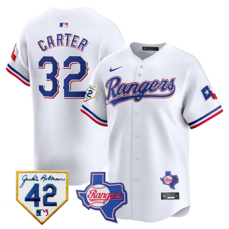 Men’s Texas Rangers 2024 Jackie Robinson Patch Vapor Premier Limited Jersey – All Stitched