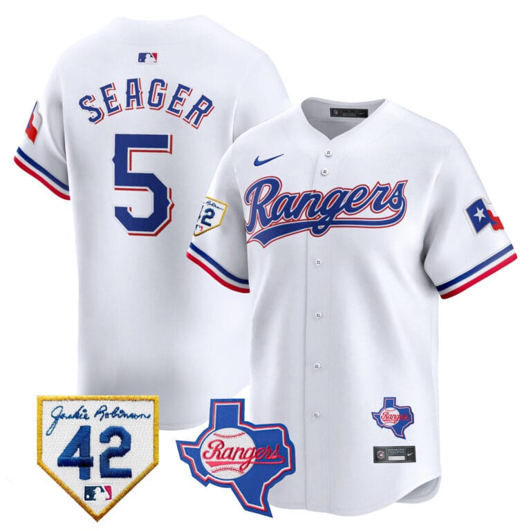 Men’s Texas Rangers 2024 Jackie Robinson Patch Vapor Premier Limited Jersey – All Stitched