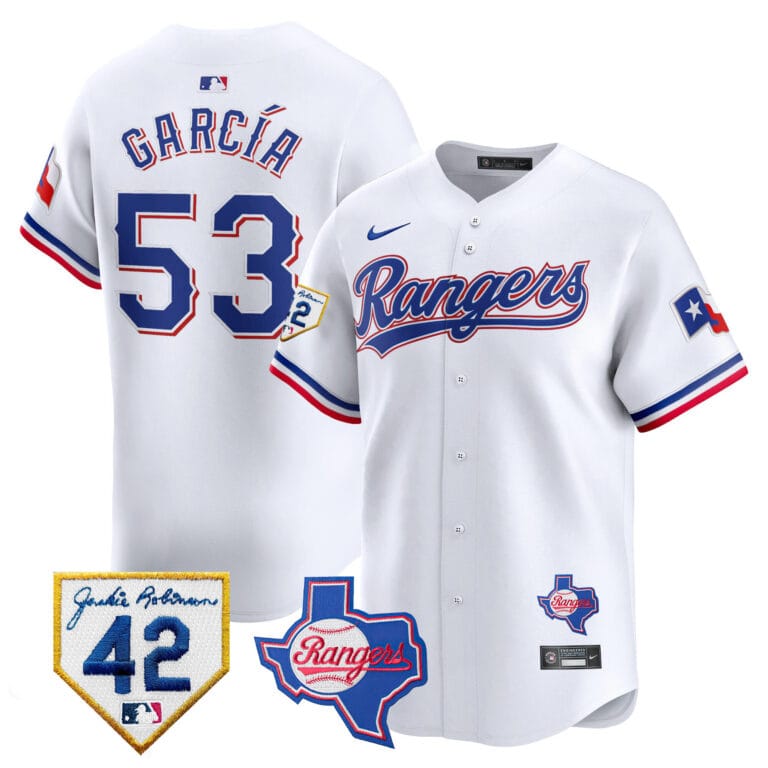 Men’s Texas Rangers 2024 Jackie Robinson Patch Vapor Premier Limited Jersey – All Stitched
