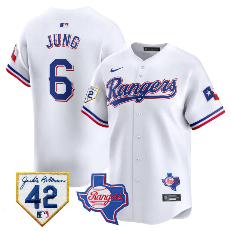 Men’s Texas Rangers 2024 Jackie Robinson Patch Vapor Premier Limited Jersey – All Stitched