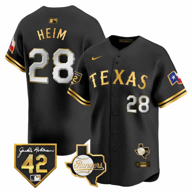 Men’s Texas Rangers 2024 Jackie Robinson Patch Vapor Premier Limited Jersey – All Stitched