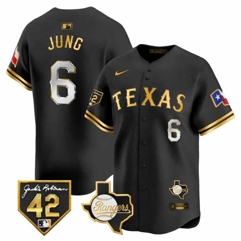 Men’s Texas Rangers 2024 Jackie Robinson Patch Vapor Premier Limited Jersey – All Stitched
