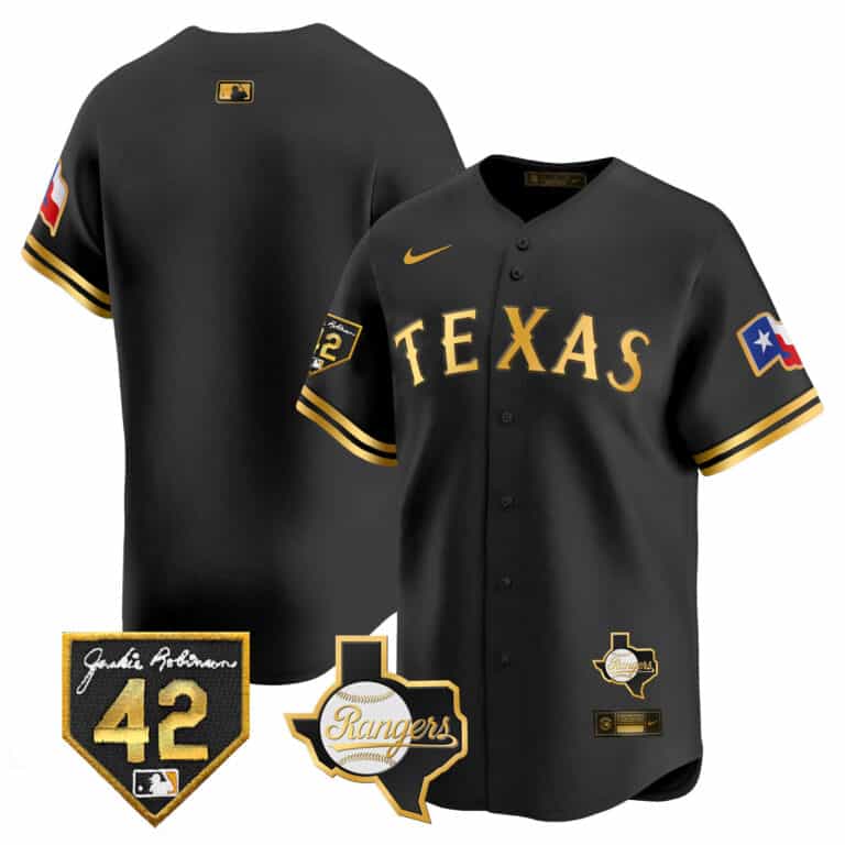 Men’s Texas Rangers 2024 Jackie Robinson Patch Vapor Premier Limited Jersey – All Stitched
