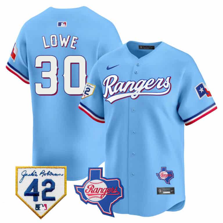 Men’s Texas Rangers 2024 Jackie Robinson Patch Vapor Premier Limited Jersey – All Stitched
