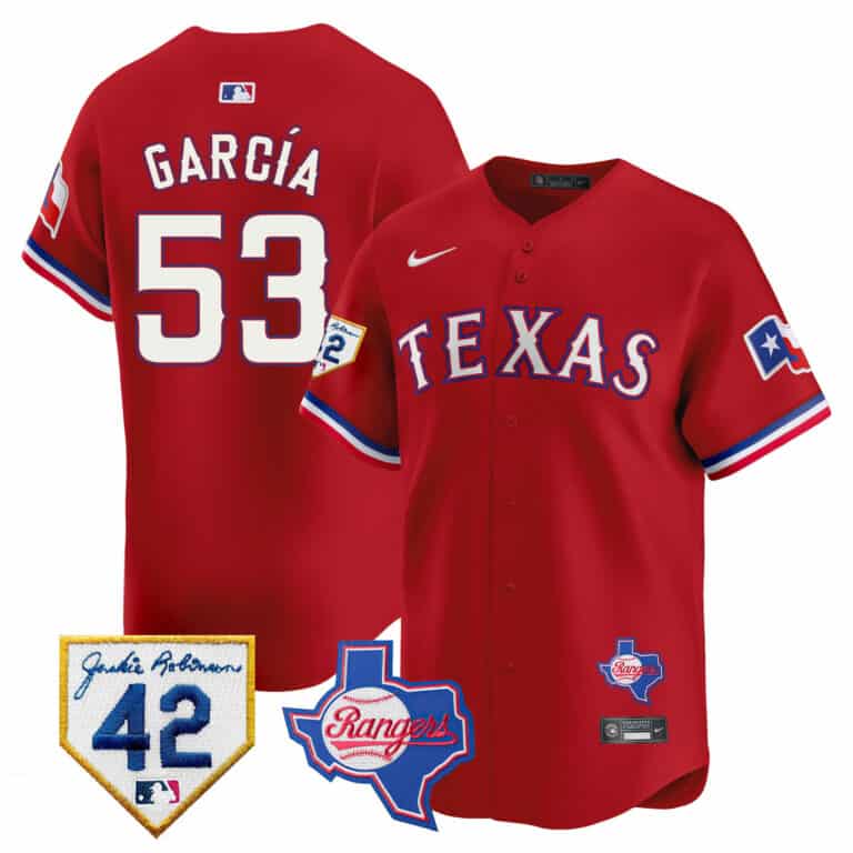 Men’s Texas Rangers 2024 Jackie Robinson Patch Vapor Premier Limited Jersey – All Stitched