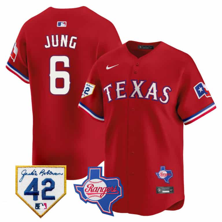 Men’s Texas Rangers 2024 Jackie Robinson Patch Vapor Premier Limited Jersey – All Stitched
