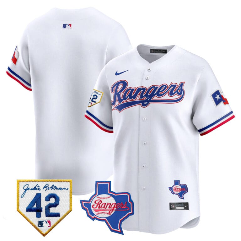 Men’s Texas Rangers 2024 Jackie Robinson Patch Vapor Premier Limited Jersey – All Stitched