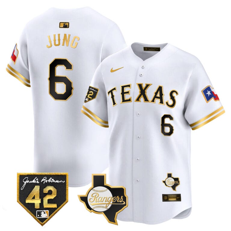 Men’s Texas Rangers 2024 Jackie Robinson Patch Vapor Premier Limited Jersey – All Stitched