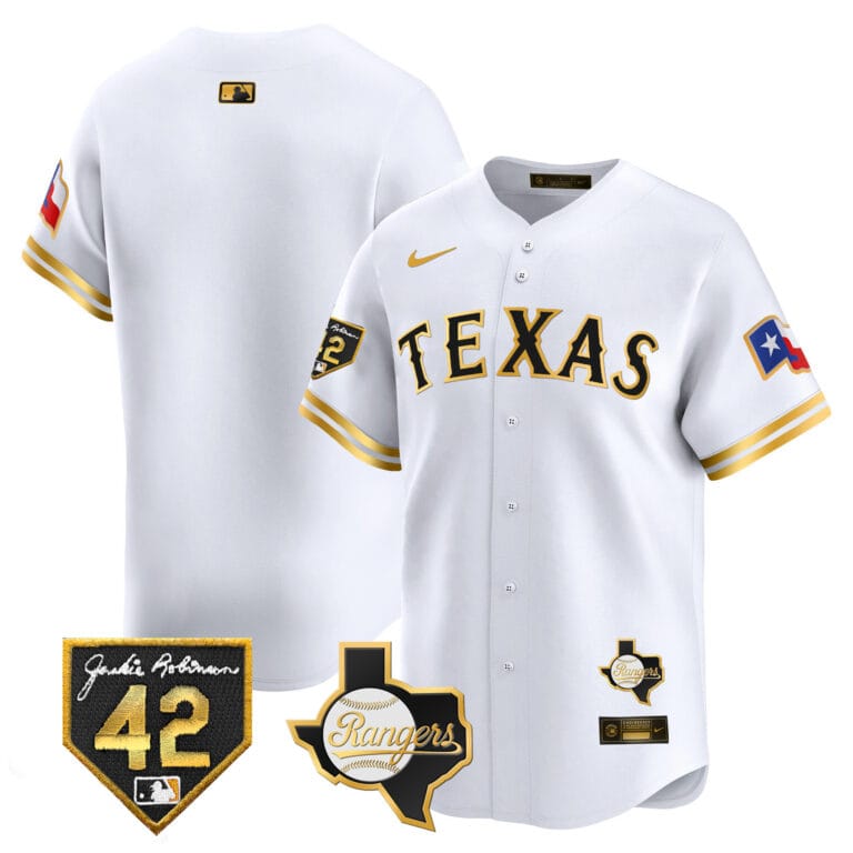 Men’s Texas Rangers 2024 Jackie Robinson Patch Vapor Premier Limited Jersey – All Stitched