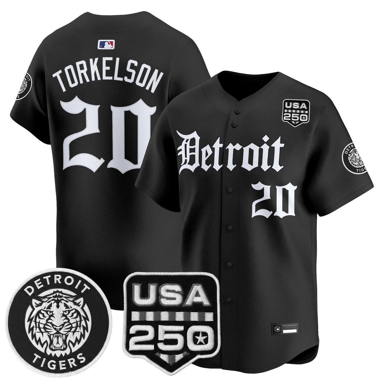 Detroit Tigers ‘Gothic Edition’ Vapor Premier Limited Jersey - All Stitched - Black