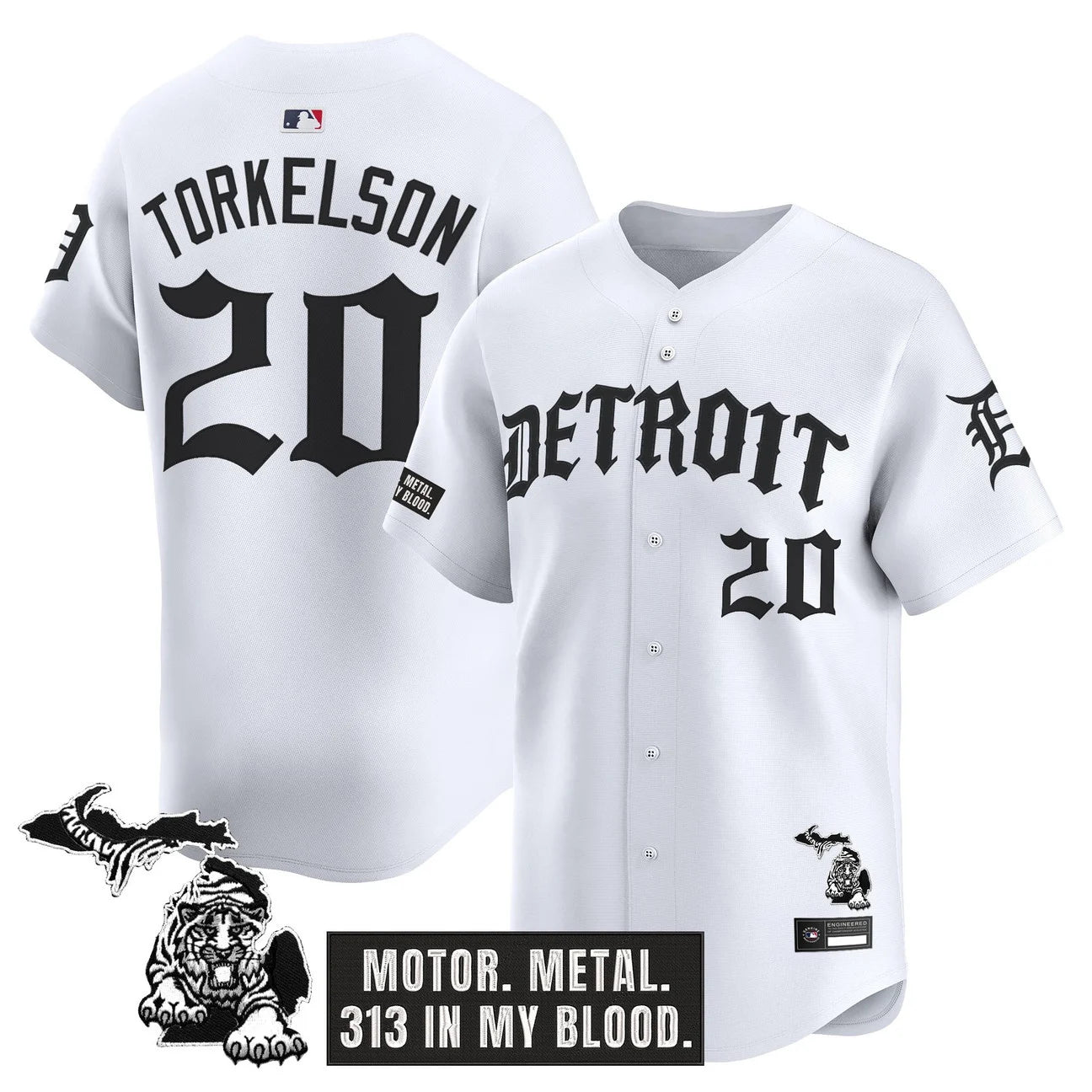 Detroit Tigers 'Old English Edition' Vapor Premier Limited Jersey - All Stitched - White