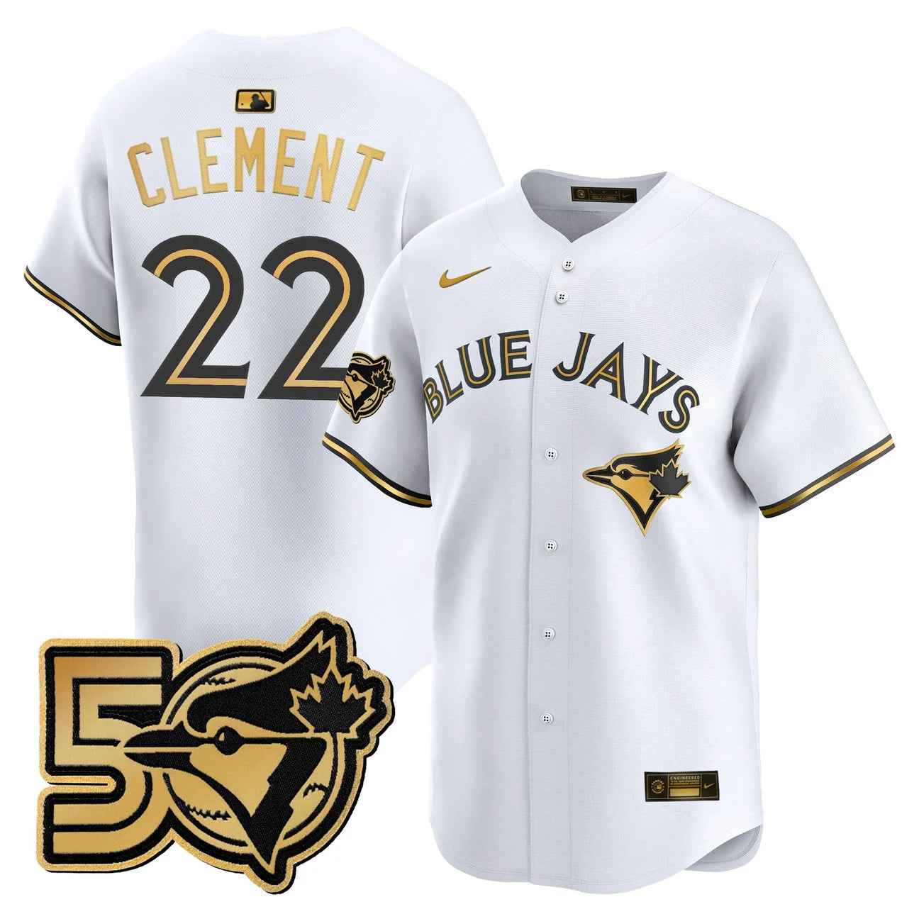 Men's Toronto Blue Jays 50 Seasons Patch Vapor Premier Limited Jersey - All Stitched