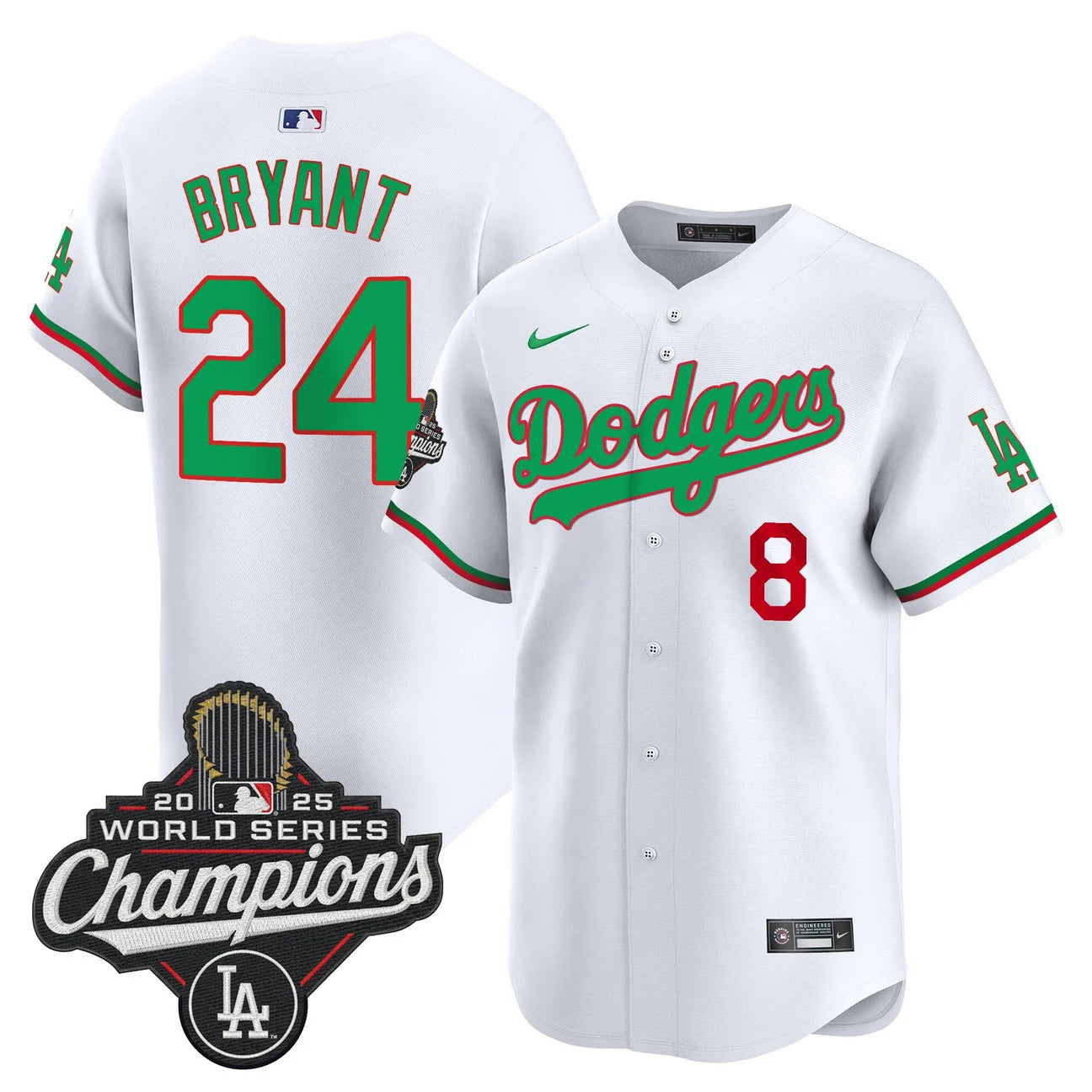 Men's Dodgers Mexico 2025 World Series Champions Vapor Premier Limited Jersey V2 - All Stitched