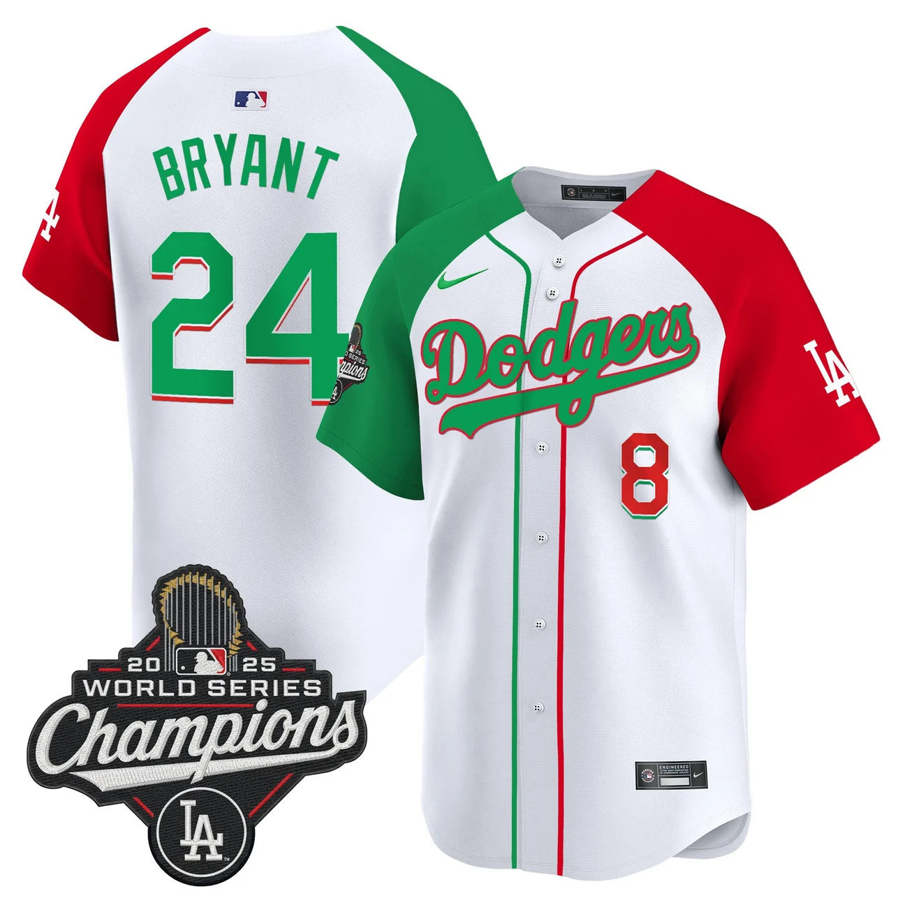 Men's Dodgers Mexico 2025 World Series Champions Vapor Premier Limited Jersey V2 - All Stitched
