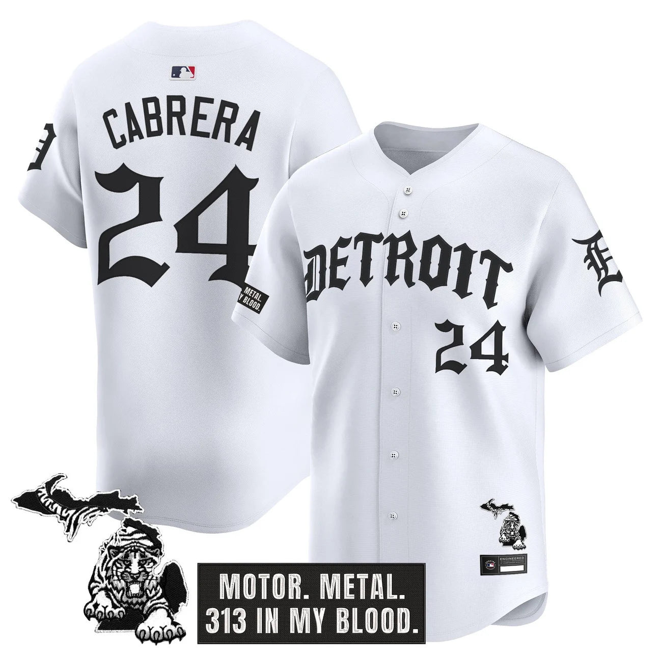 Detroit Tigers 'Old English Edition' Vapor Premier Limited Jersey - All Stitched - White