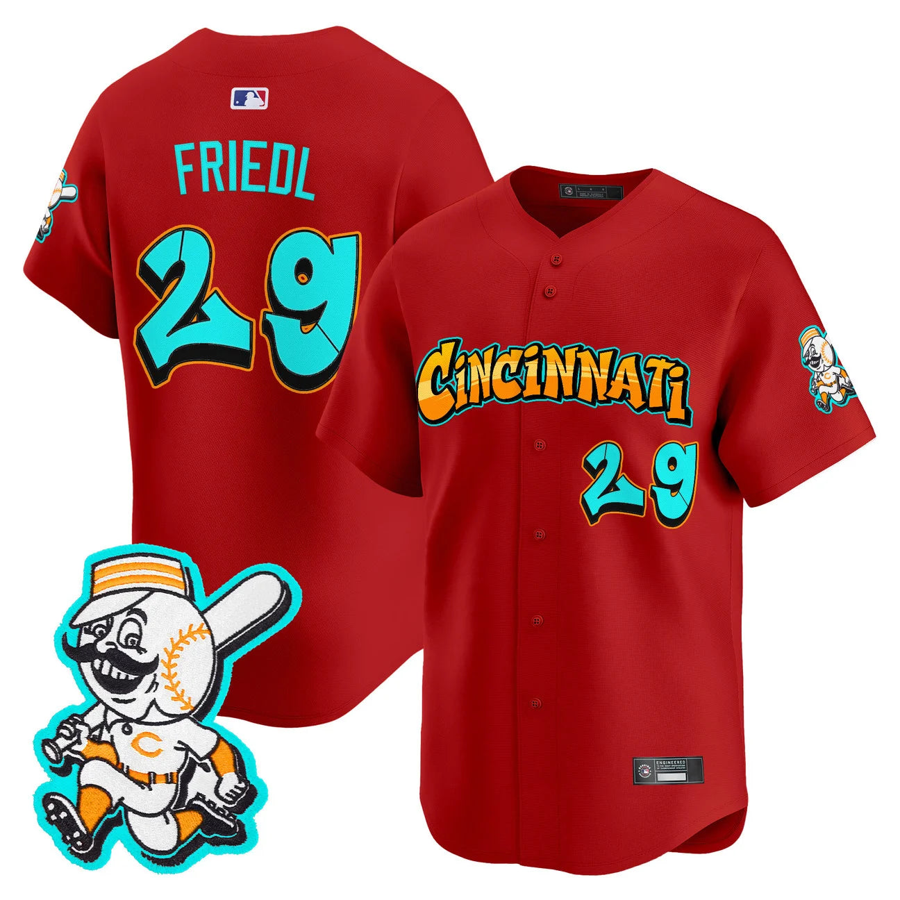 Cincinnati Reds 'Graffiti Queen City Edition' Vapor Premier Limited Jersey - All Stitched -Red