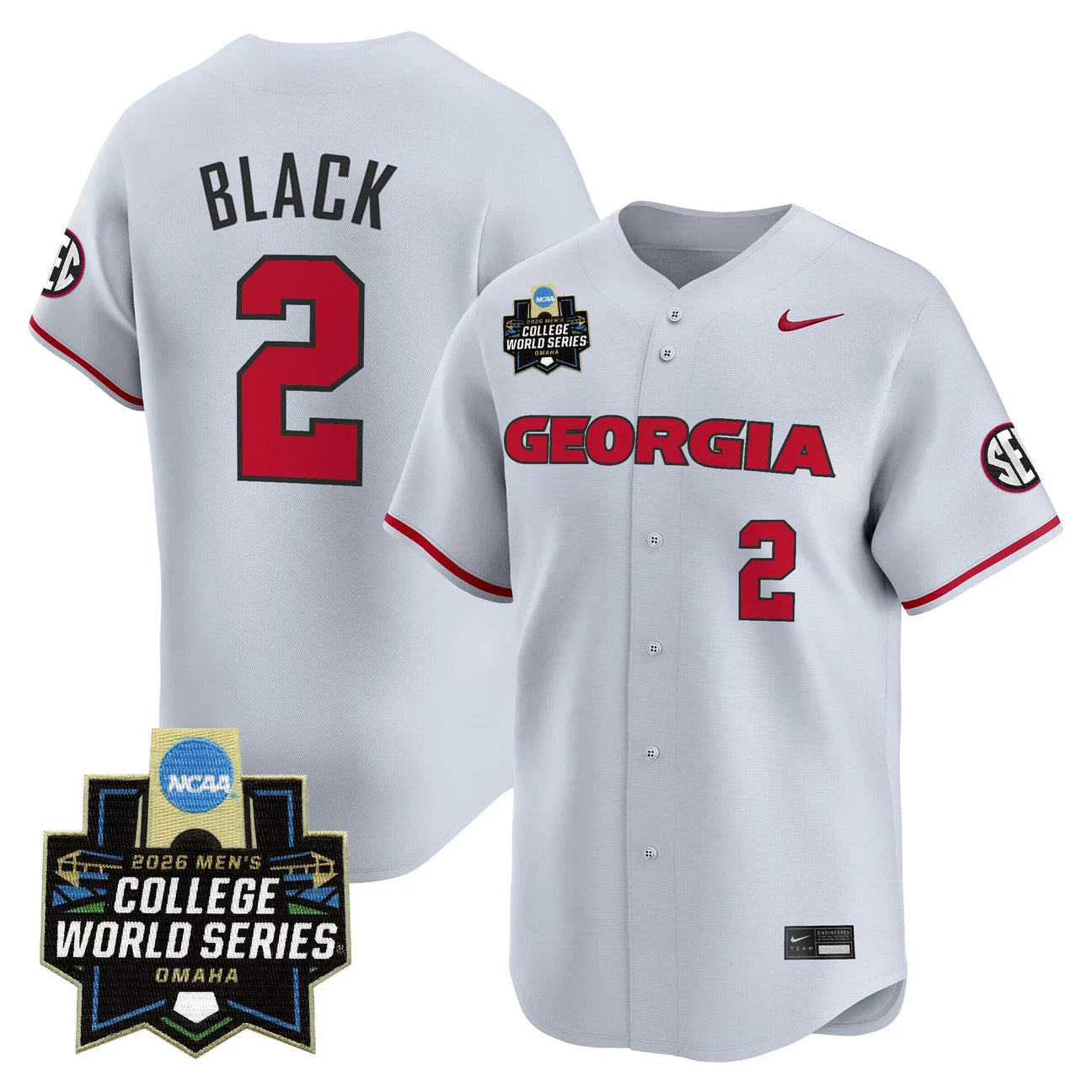 Men's Georgia Bulldogs Baseball 2026 World Series Vapor Premier Limited Jersey - All Stitched
