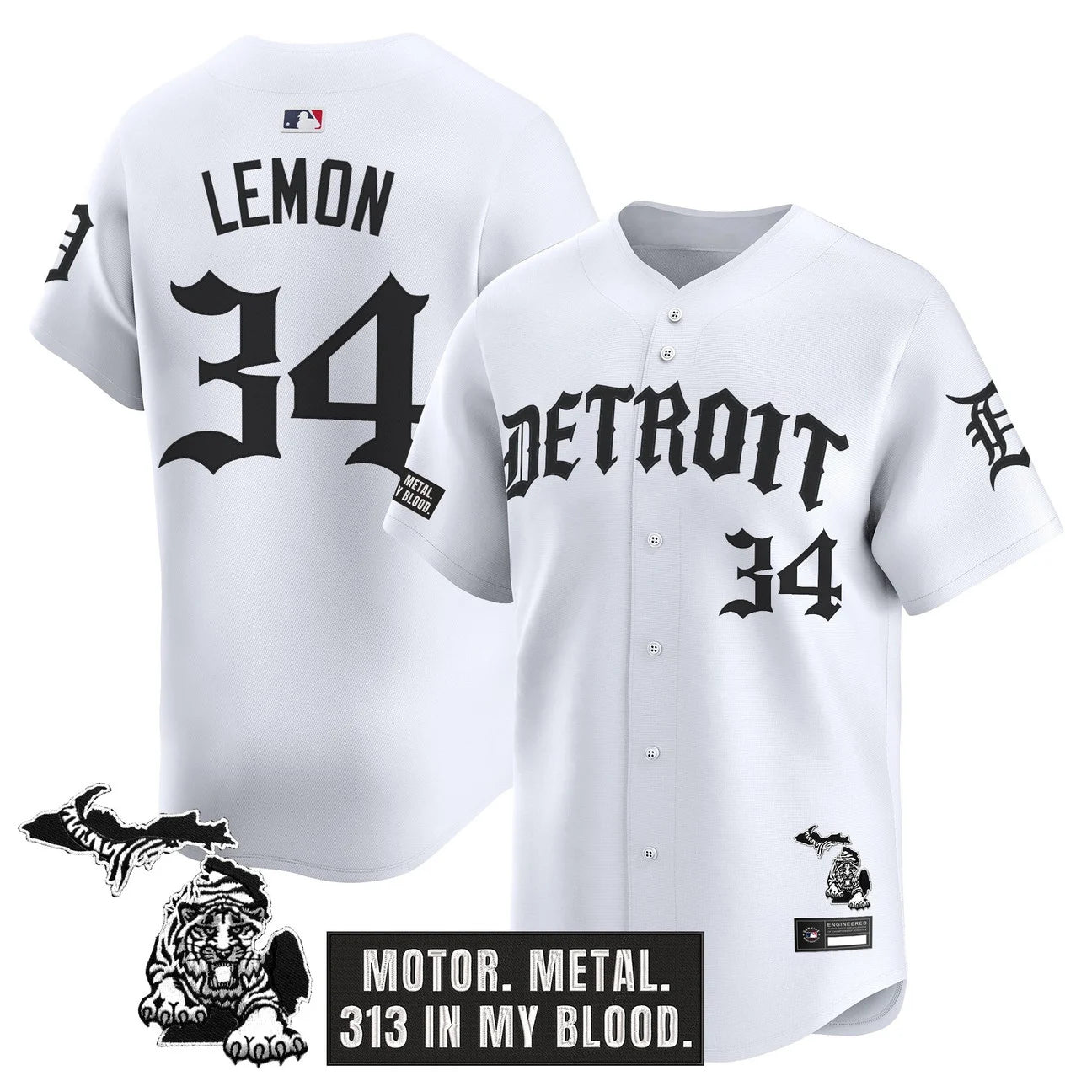Detroit Tigers 'Old English Edition' Vapor Premier Limited Jersey - All Stitched - White