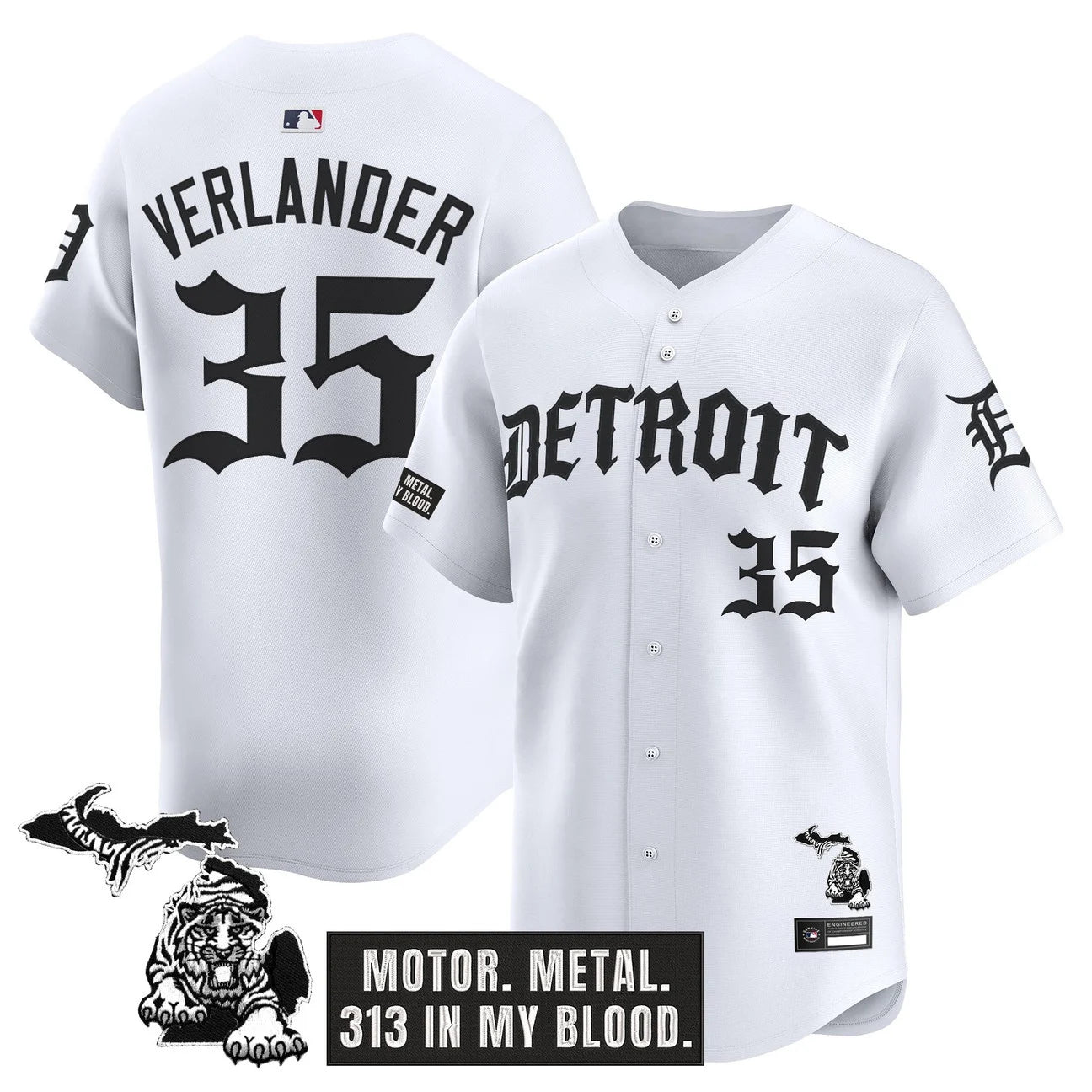 Detroit Tigers 'Old English Edition' Vapor Premier Limited Jersey - All Stitched - White