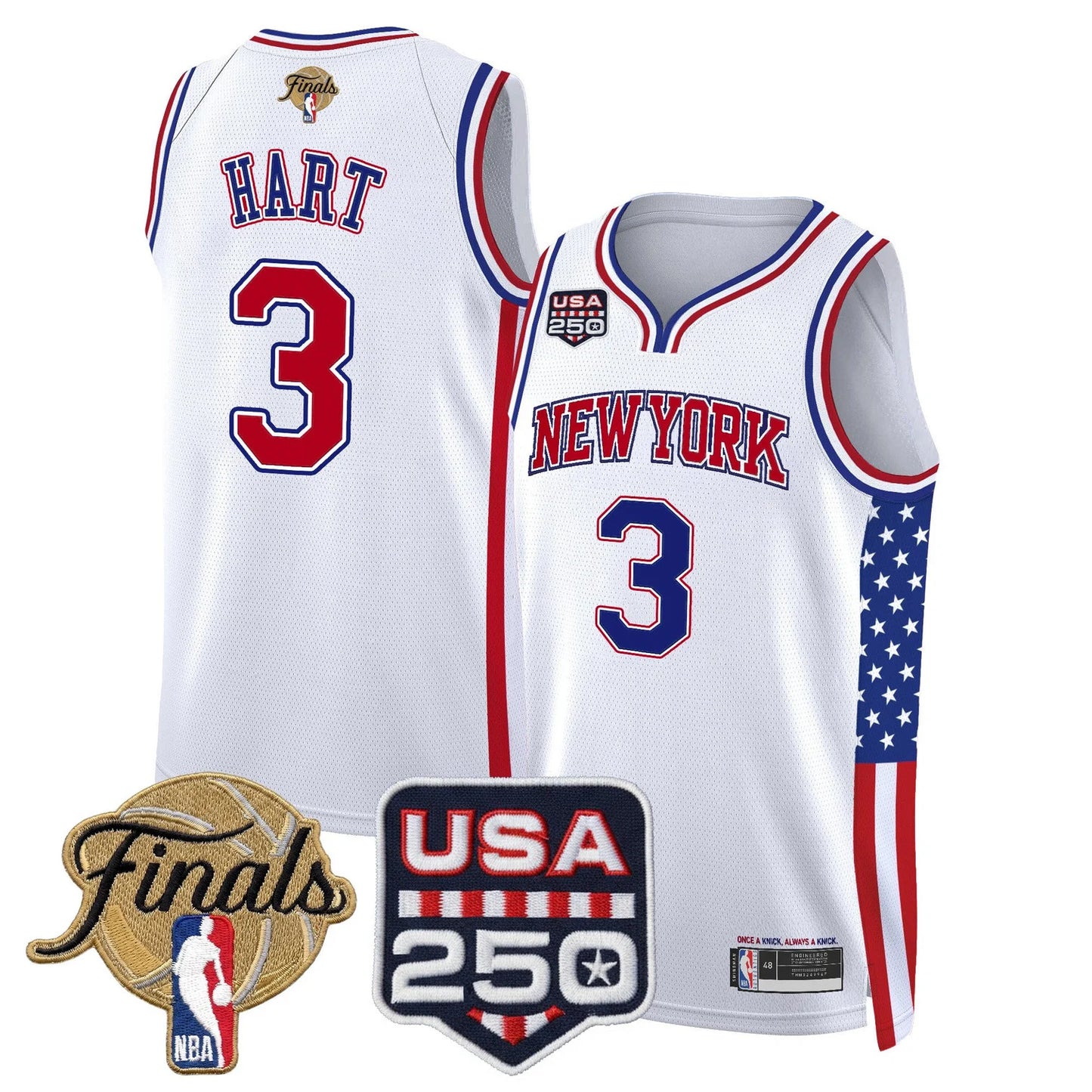 Men's New York Knicks "America 250 Edition" 2026 Finals patch Swingman Jersey - All Stitched