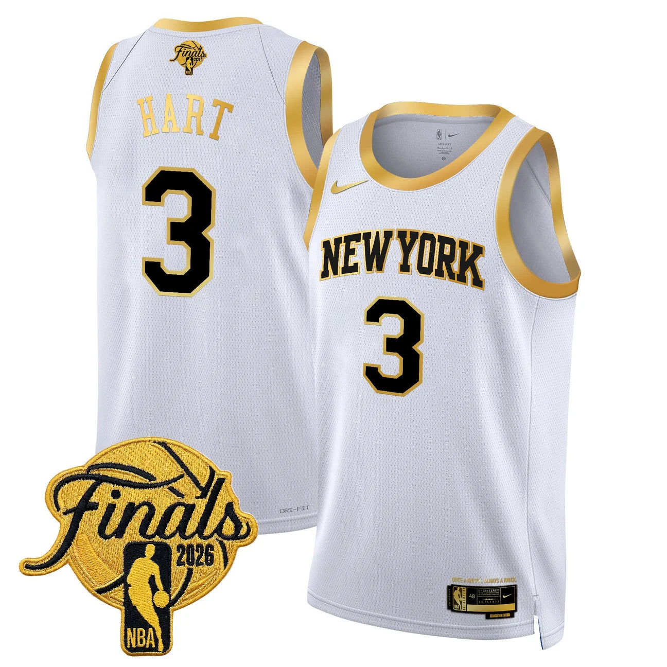 Men's New York Knicks 2026 Finals Swingman Jersey - All Stitched - Gold