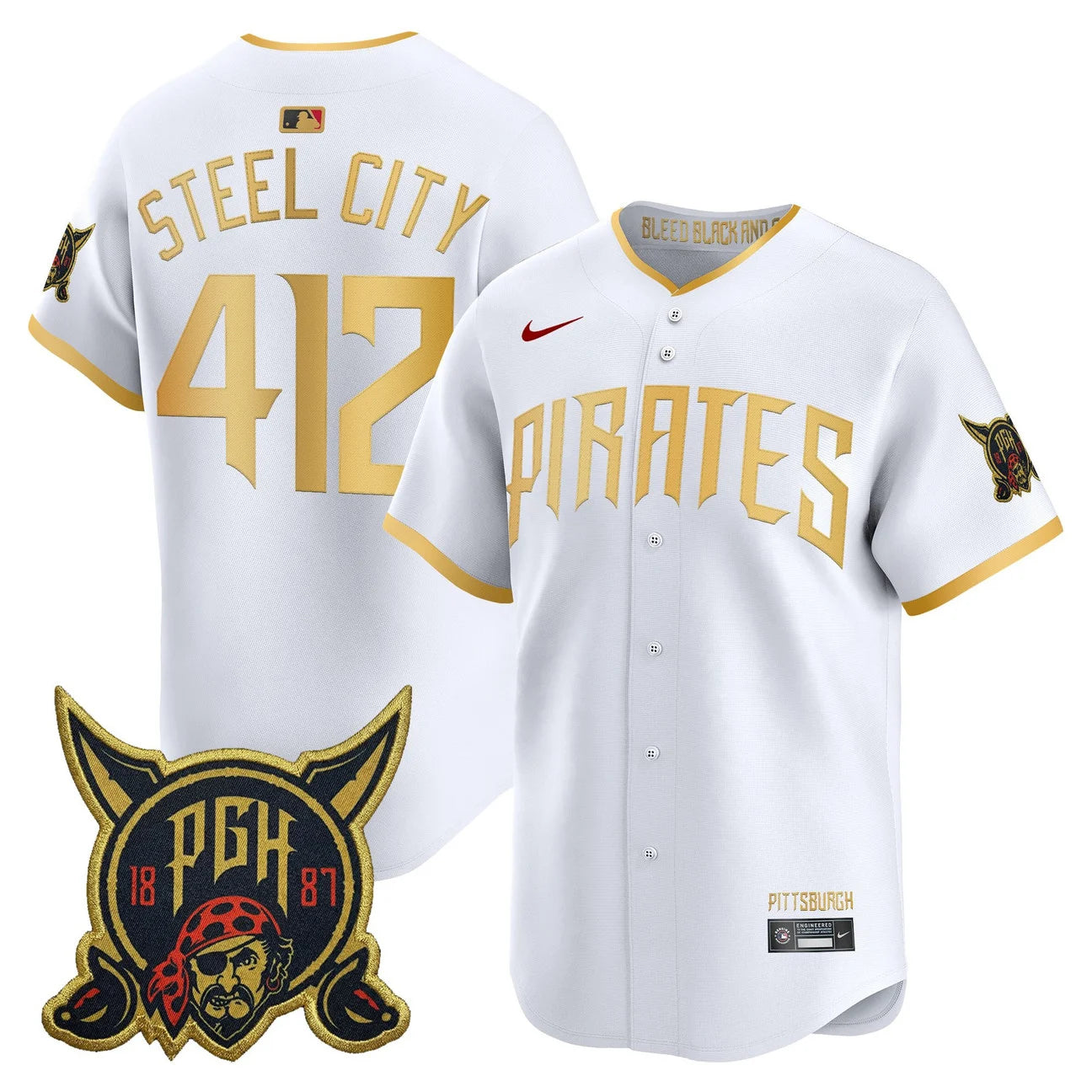 Pittsburgh Pirates 2026 City Connect Vapor Premier Limited Jersey - All Stitched - White
