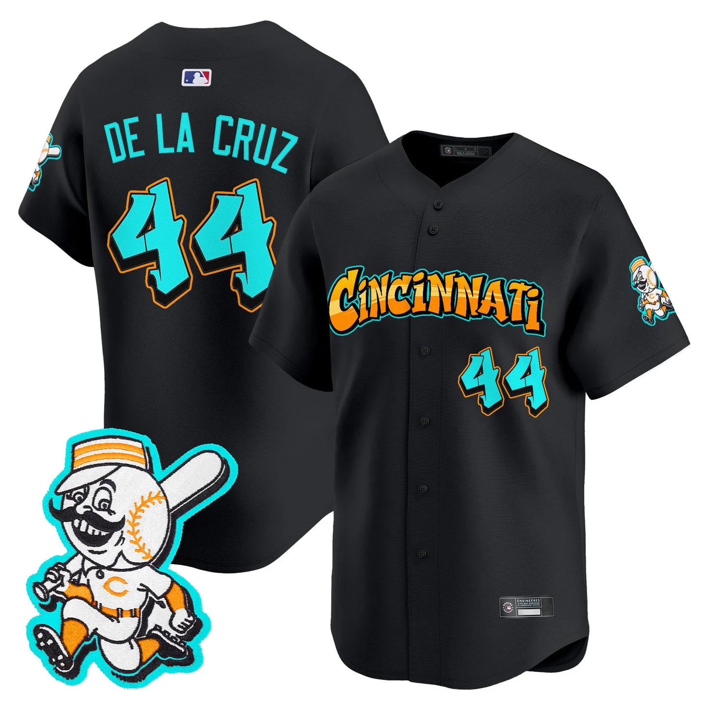 Cincinnati Reds 'Graffiti Queen City Edition' Vapor Premier Limited Jersey - All Stitched - Black