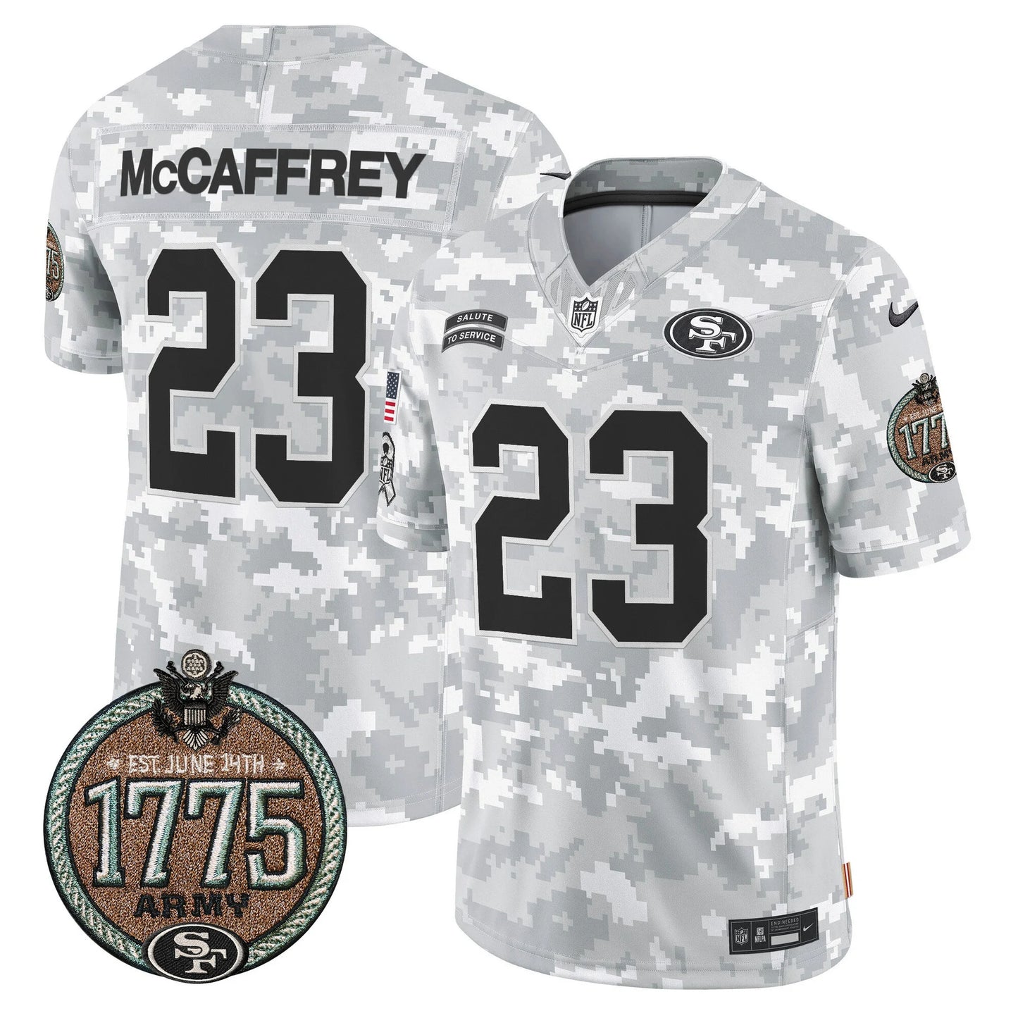 Men's San Francisco 49ers 2024 Salute to Service Establishment Year Patch Vapor Limited Jersey - All Stitched