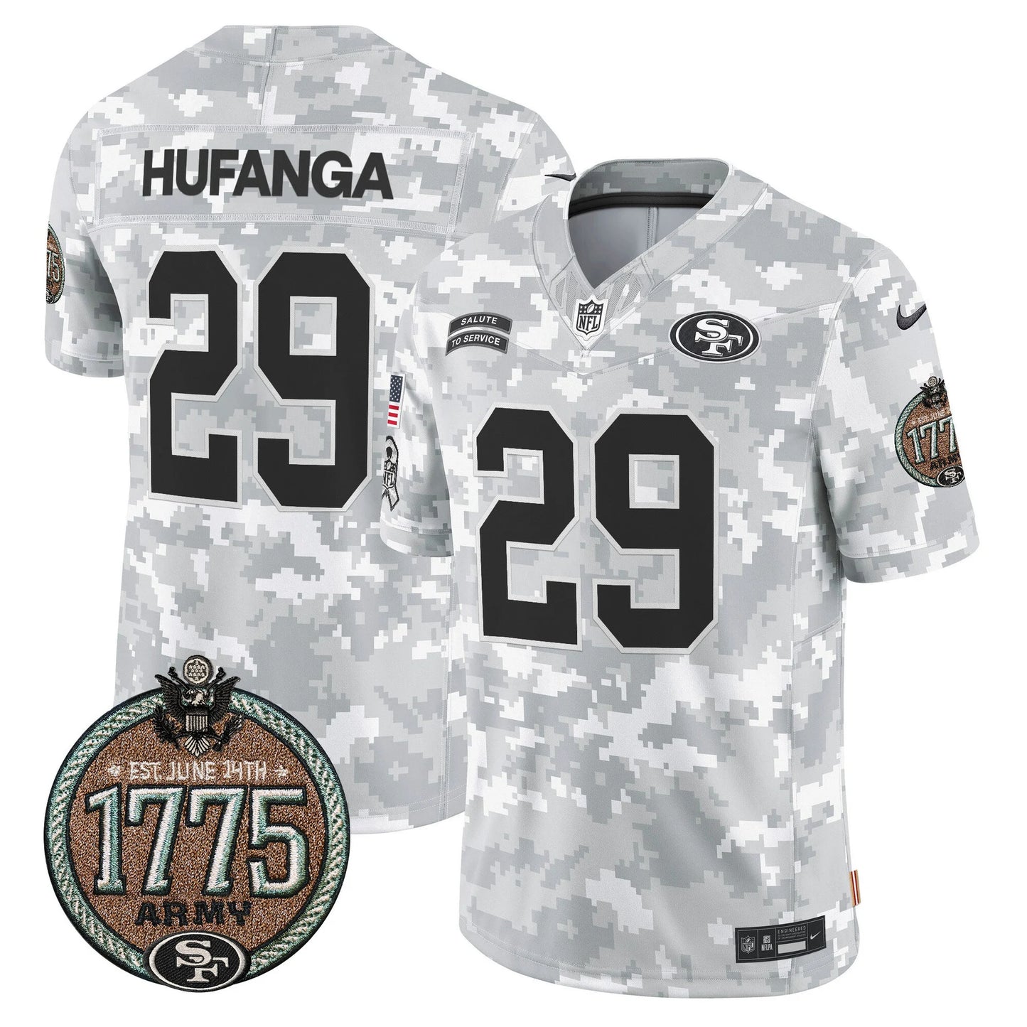 Men's San Francisco 49ers 2024 Salute to Service Establishment Year Patch Vapor Limited Jersey - All Stitched
