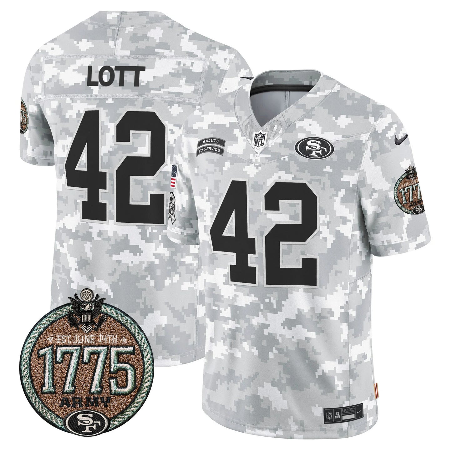 Men's San Francisco 49ers 2024 Salute to Service Establishment Year Patch Vapor Limited Jersey - All Stitched